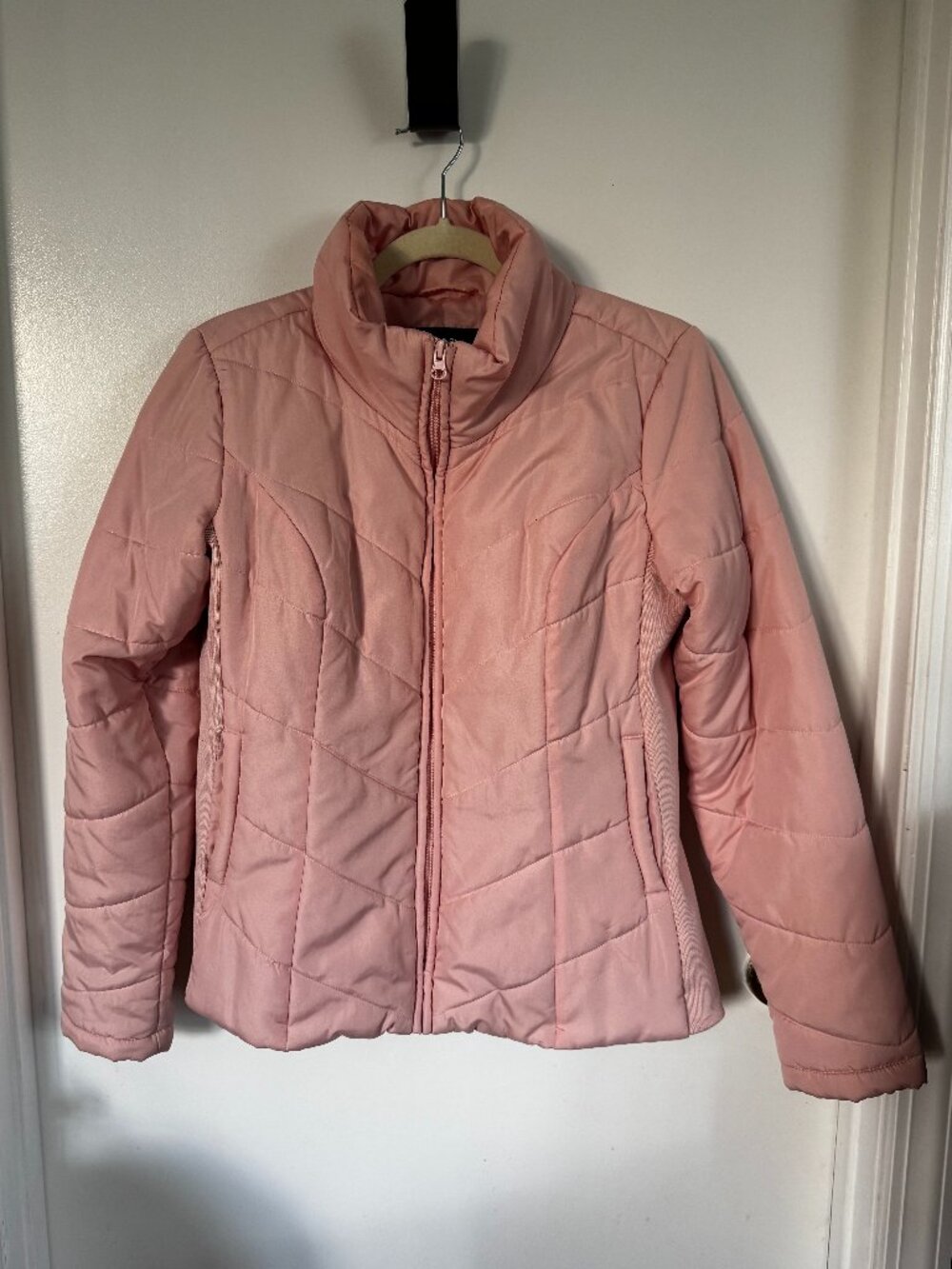 New York & Company Pink Quilted Puffer Jacket - XS